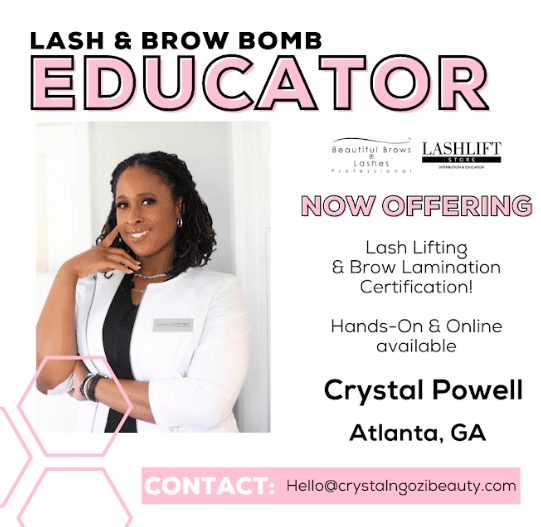 Lash & Brow Lamination Certification in Tucker, GA | Crystal Ngozi Beauty & Esthetics